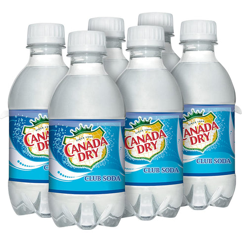 10 oz 6 pack Canada Dry Club Soda, fl plastic bottles