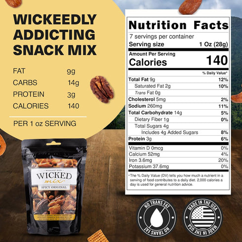 Packs Pack 3) Wicked Mix Snack Mix with Mixed Nuts - Sweet and Salty Snacks Trail Mix Snack with Almonds, Cashews
