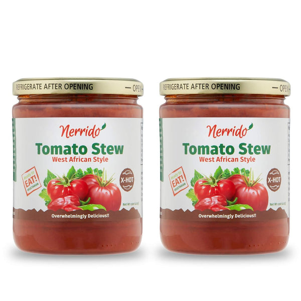 Nerrido Canned Tomato Stew & Jollof Rice Red Sauce, African Style Hot