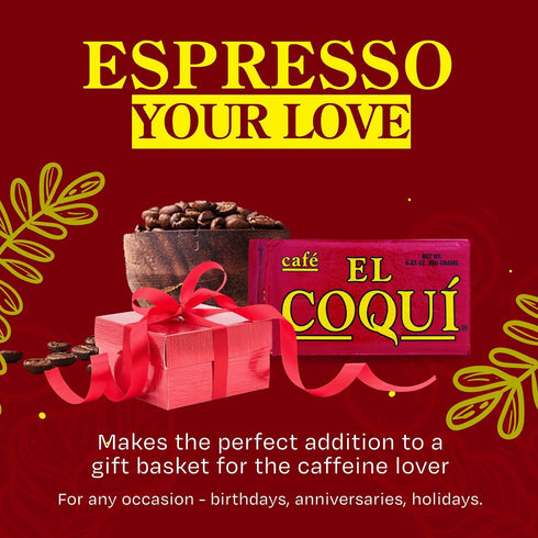 8.83 oz (12 pack) El Coqu Dark Roast Espresso Ground Coffee, Rich, Ground Coffee, Bulk Coffee, Authentic Puerto Rican