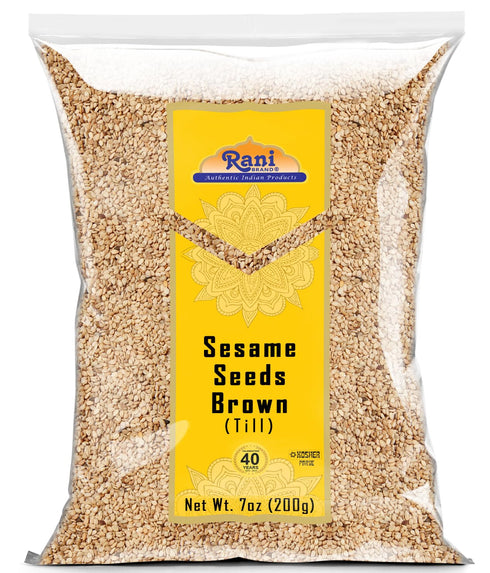 Rani Sesame Seeds Whole Brown, Raw (Till), 7oz (200gm), All Natural, Gluten Friendly, NON-GMO, Kosher, Vegan