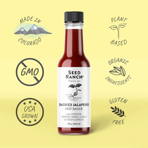 3 Pack Seed Ranch Hot Sauce Variety Bundle, - Umami Everyday Sauce, Thai Green, Smoked Jalapeno - Mild to Medium Heat