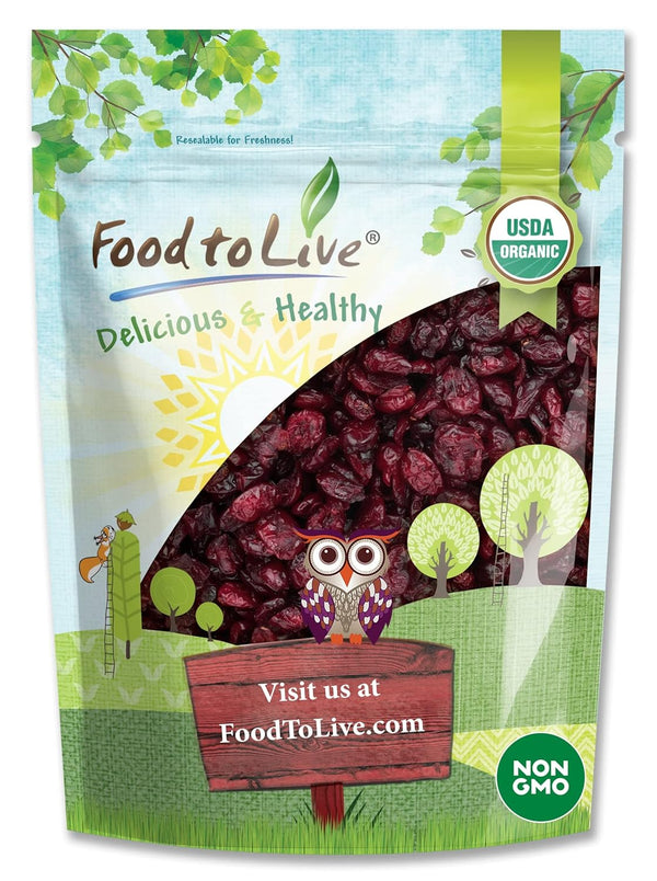 Food to Live Organic Dried Cranberries, 8 Ounces, Non-GMO, Kosher, Unsulfured, Bulk