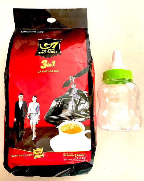 Paradise Beach G7 3-in-1 100 Packets (56.44 oz) Instant Vietnamese Coffee Strong & Bold Roast with Non-Dairy Creamer