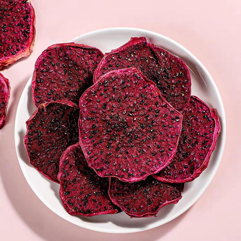 Brzhvura Packed 100g Dried Dragon Fruit Slices, Soft and Chewy, No Sugar Added Dried Dragon Fruit for Garnishing