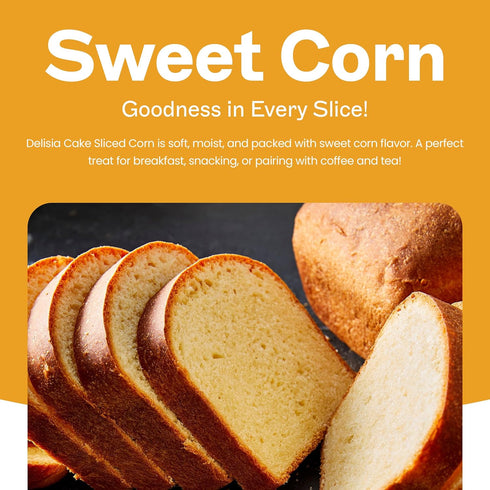 Delisia 0G 14 oz Cake Sliced Corn, Snacks, Cake snacks, Breakfast cakes, trans fat, Fresh Gourmet Bakery Dessert