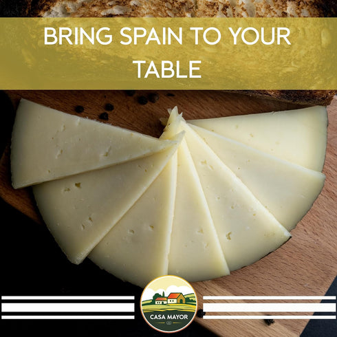 1 lb 3 Manchego Cheese D.O.P Approx. Wheel Aged Months Authentic Spanish Sheeps Milk Cheese by Casa Mayor