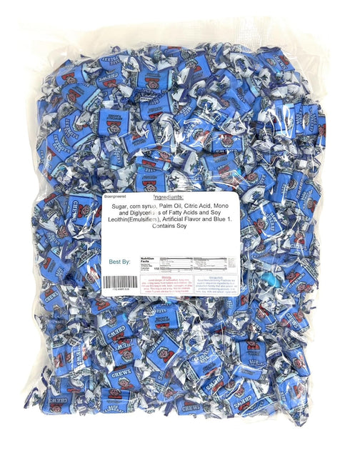 2 Wild Blue Raspberry Flavored Fruit Chews, Pounds Bulk
