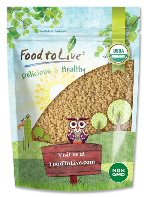 Food to Live Organic Whole Wheat Couscous, 10 Ounces Non-GMO, Kosher, Raw,