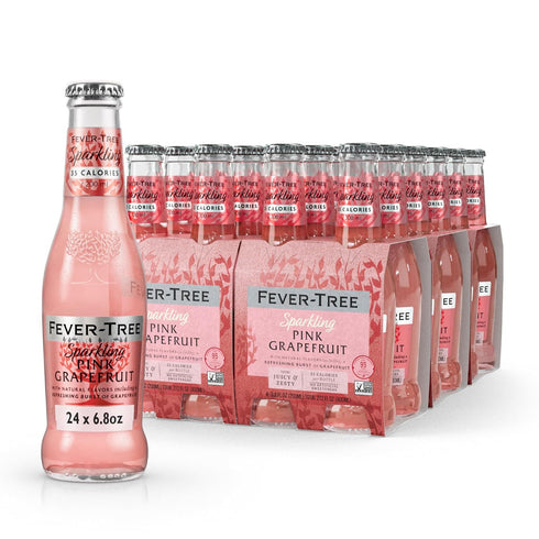 Fever-Tree Sparkling Pink Grapefruit Premium Soda Mixer for Cocktails and Mocktails, 6.8