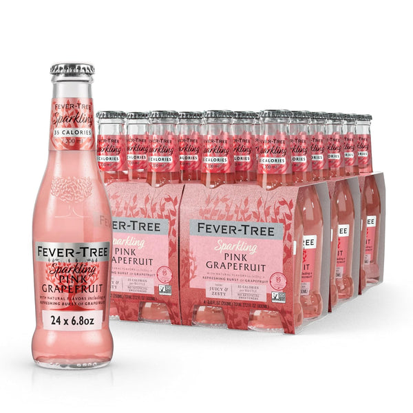 Fever-Tree Sparkling Pink Grapefruit Premium Soda Mixer for Cocktails and Mocktails, 6.8