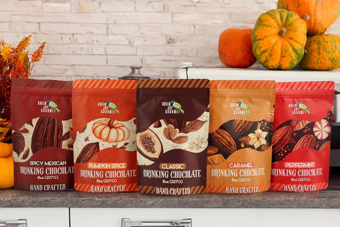 8 Green Jay Gourmet Hot Chocolate Mix - Caramel Hot Cocoa Mix for an Indulgent Drinking Chocolate Experience - Smooth