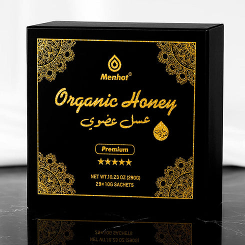 Menhot Honey for Men - LARGE PACK 29 Sachets: Honey, Jelly, Panax Ginseng,