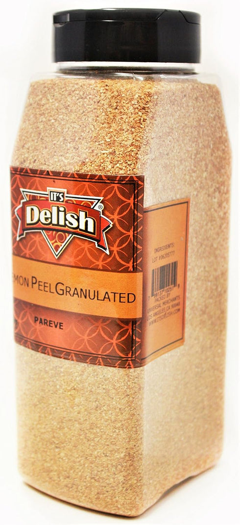 18 Oz. 100% Gourmet Granulated Lemon Peel By Its Delish Large Jar Natural Lemon Peel Granules Great Zest for Tea