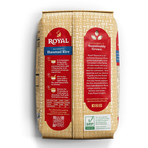 2 lb (Pack 2) Royal - Naturally Aged Authentic Long Grain Indian White Basmati Rice