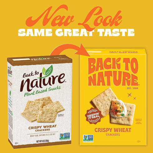 6.5 (Pack 6) Back To Nature Crispy Wheat Crackers, Dairy Free, Non GMO, Ounces