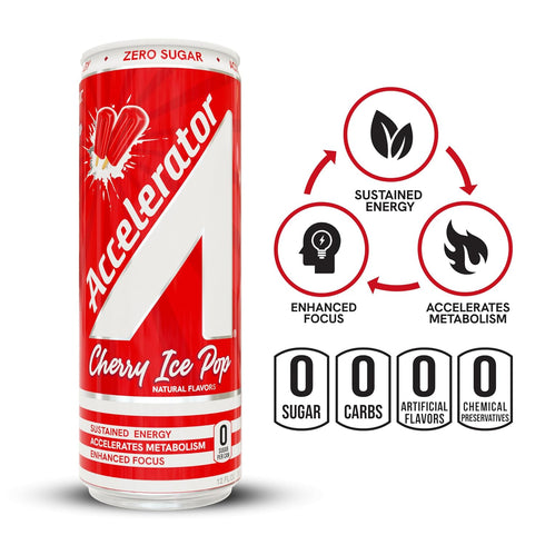 12 oz A SHOC Accelerator Cherry Ice Pop Energy Drink, fl can