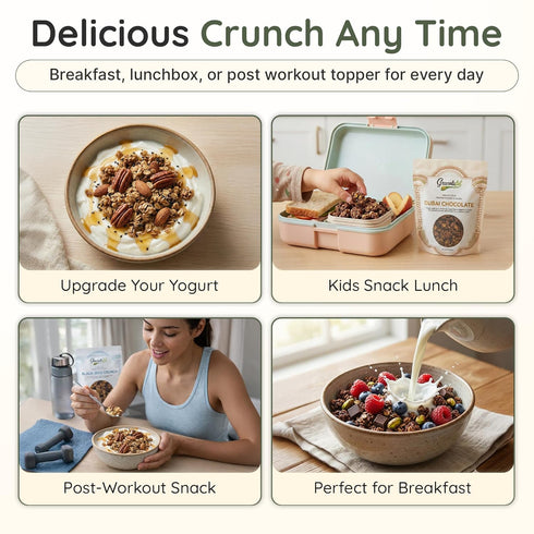 Pack 9oz (2-Pack) Granolaful Variety Dubai Chocolate Cereal & Original Mediterranean Crunch | Real Ingredients