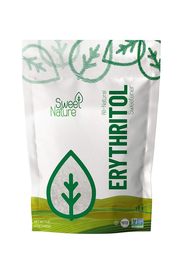 Sweet Nature Erythritol Sugar Free Sweetener All Natural Non GMO, 3LB, 48