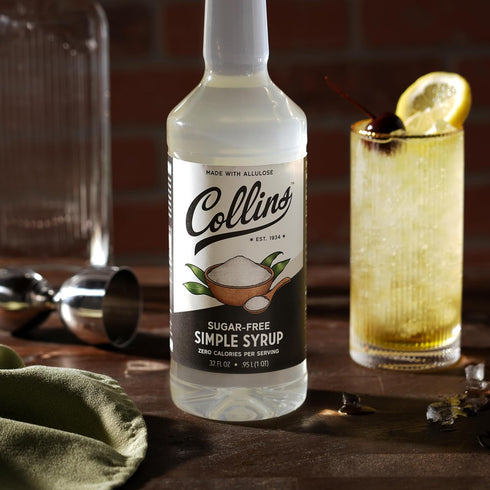 Collins Sugar Free Simple Syrup for Drinks, 32oz, Sugar Free Coffee Syrup, Simple Syrup Cocktail