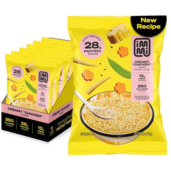 immi Creamy Chicken Ramen Improved Taste, Better Texture & High Protein Vegan,