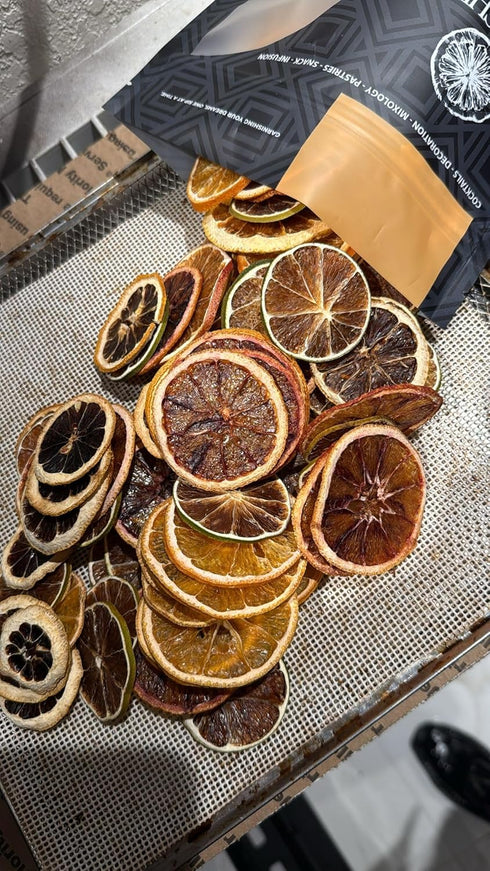 (9.5oz) Garnishes & Dreams Citric Mix Dehydrated Lime, Grapefruit, Blood Orange & Orange Slices for Cocktails, Mixology