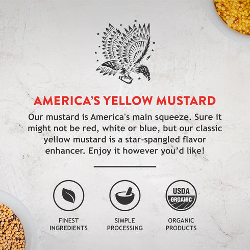 12 Oz, Pack 3 Koops' Organic Yellow Mustard Gourmet Mustard, Gluten-Free, Kosher, USDA Certified Organic, Made in USA