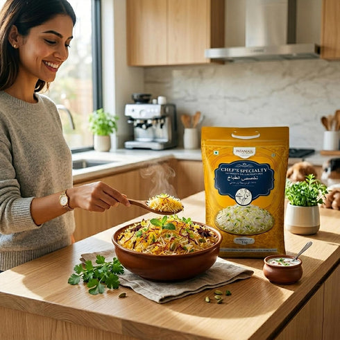 5 11.02 lb Patanjali Chef Specialty Golden Sella Basmati Rice Kg /
