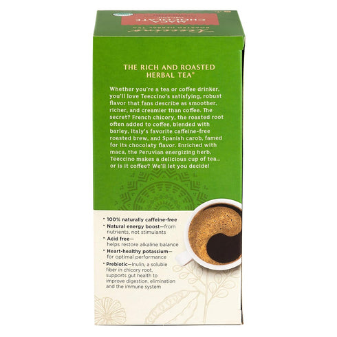 25 (Pack 3) Teeccino Maca Chocolat Herbal Tea - Tea Bags - Adaptogenic Peruvian Maca, Cacao, Chicory, Prebiotic