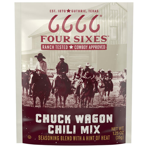 FOUR SIXES 6666 Chuck Wagon Chili Seasoning Mix, 1.25 Ounce (Pack of 12)
