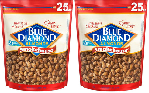 Blue Diamond Almonds Smokehouse Flavored Snack Nuts, 25 Oz Resealable Bag (Pack