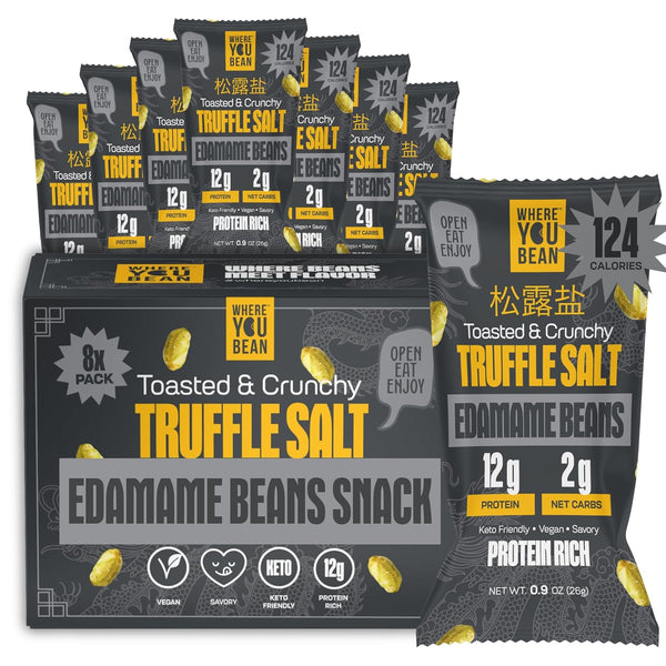 Where You Bean Edamame Beans Snack (Truffle Salt) - Crunchy and Dry