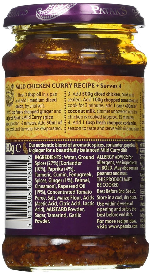 10-Ounce (Pack 6) Patak's Curry Paste Mild, Jars