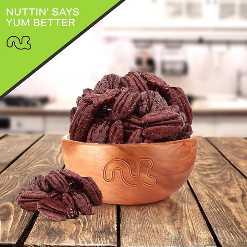 (16oz 1 LB) Packed NUT CRAVINGS - Candied Pecans Honey Glazed Praline, No Shell - Fresh in Resealable Bag - Healthy