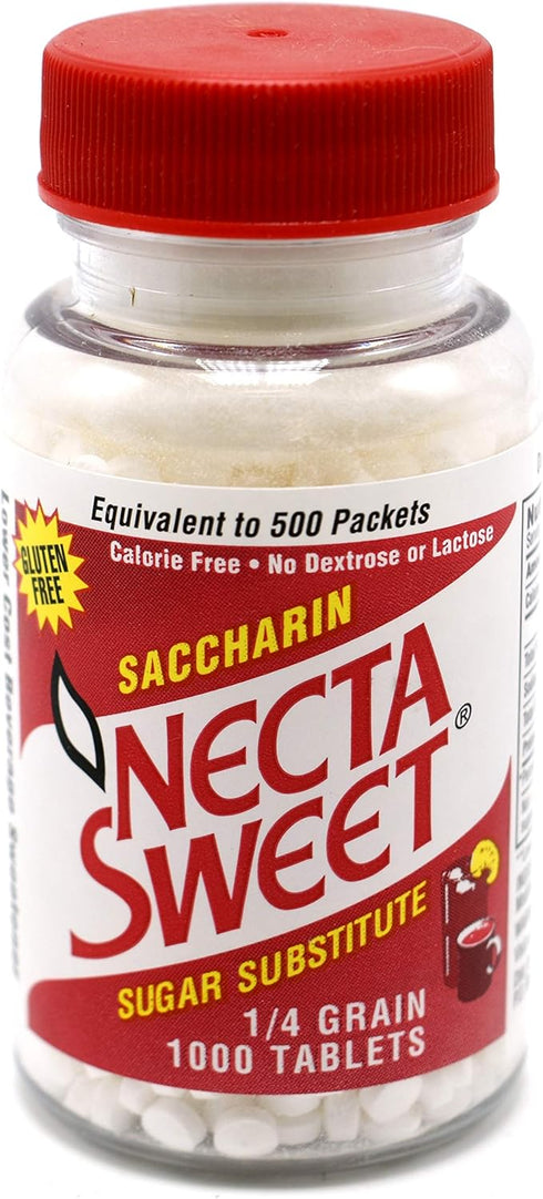 Necta Sweet Saccharin Sugar Substitute, 1/4 Grain, 1000 Tablets