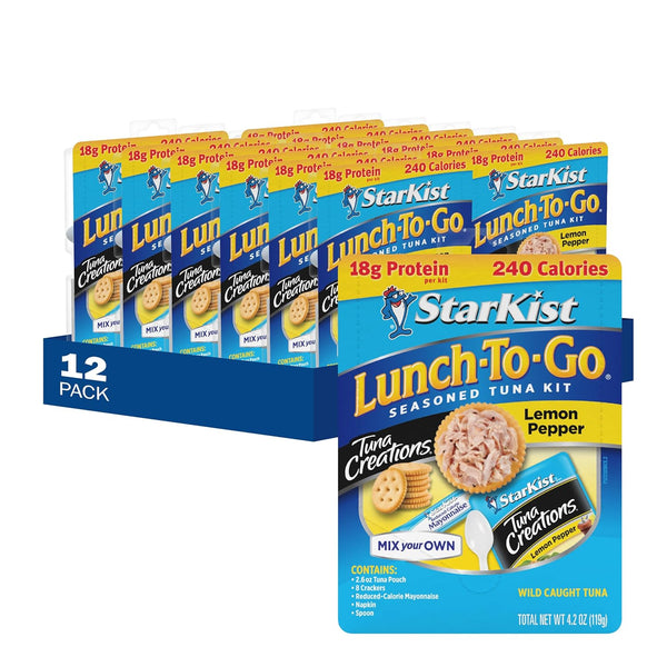 StarKist Lunch-To-Go Tuna Creations Lemon Pepper Pouch, 4.2 oz Kit, 12 Pack