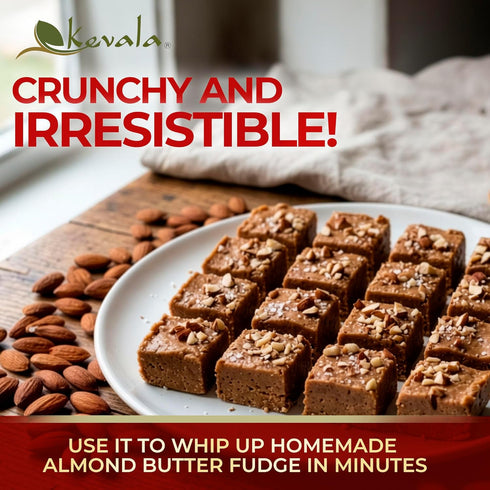 12 oz Kevala Almond Butter Crunchy - All-Natural Spread for Baking and Cooking, Nutritious Addition to Breakfast