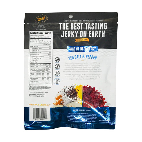 2.2 OZ PERKY JERKY Sea Salt & Pepper Wagyu Beef Jerky