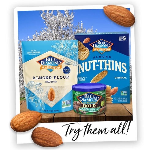 4.25 oz Blue Diamond Almonds, Pecan Thins Gluten Free Cracker Crisps perfect for Snacking