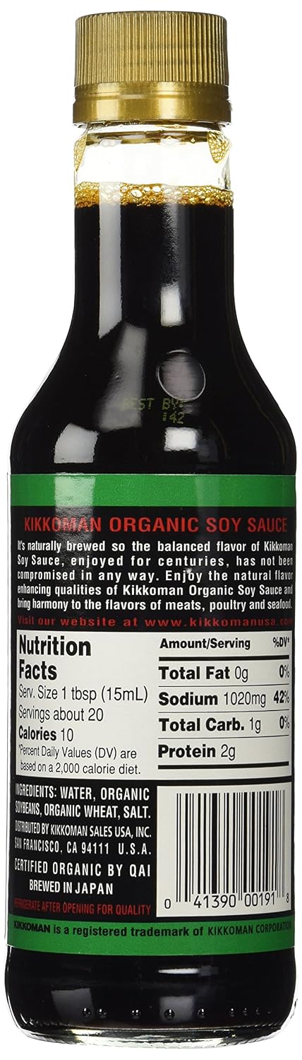 Organic Naturally Brewed Soy Sauce, Kikkoman, 10 Ounce