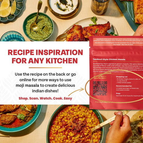 moji masala Indian Spice Set - 2 Pack, Tandoori-Style Chicken Masala & Cauliflower/Gobi Masala Mix