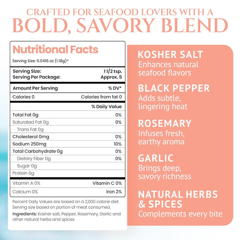 My Family's Seasonings Pack 3.6 oz Pack My Family's Seafood Seasoning All-Natural Shrimp, Scallops & Salmon Seasoning