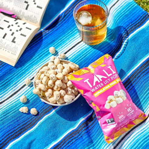 Taali Himalayan Pink Salt Water Lily Pops (10-Pack), Roasted Fox Nuts Makhana Snack, Vegan & Gluten Free