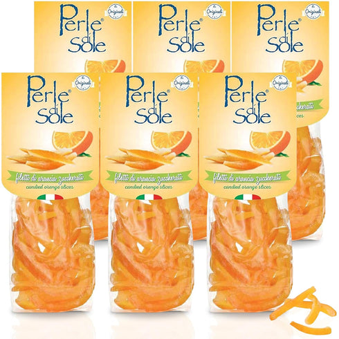 Perle di Sole Candied Orange Peels Dipped in Sugar - Italian Candied