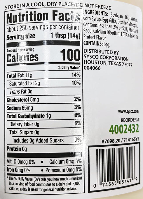 Sysco 1 Heavy Duty Mayonnaise | Kosher | Gallon