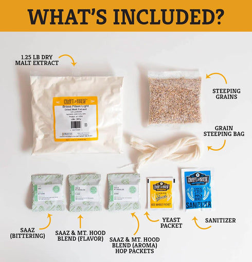 1 Craft A Brew Recipe Kit - Light Lager Refill - Gallon - Ingredients for Home Brewing Beer