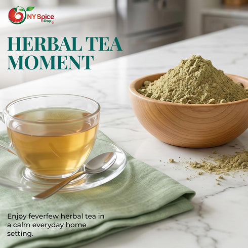 100% 16oz (1lb) Packaging NY Spice Shop Feverfew Herb Powder Pure & All Natural Ground Feverfew Premium Quality Herbal