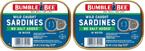 Bumble Bee Sardines in Water with No Salt Added, 3.75 oz Tin