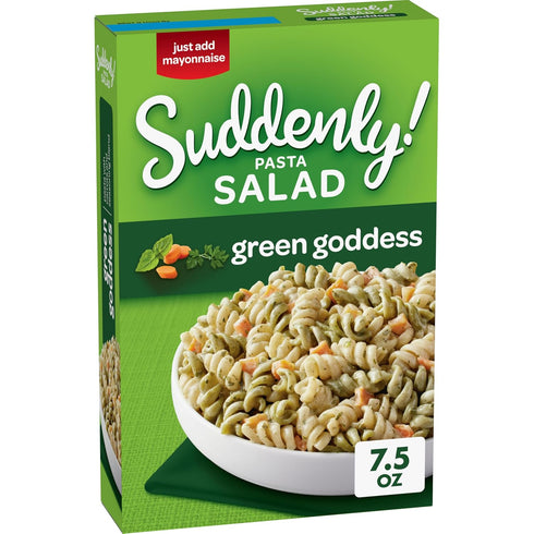 7.5 Oz (12-Pack), Suddenly Salad Green Goddess Pasta Salad, Quick and Easy Dish, Carrots and Seasoning Blend, Just Add