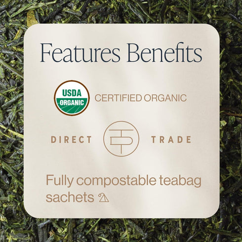 15 Count (Pack 1) Rishi Tea Sencha Green Tea - Organic Sachet Bags, Caffeinated Japanese Green Tea, Enjoy Hot or Iced